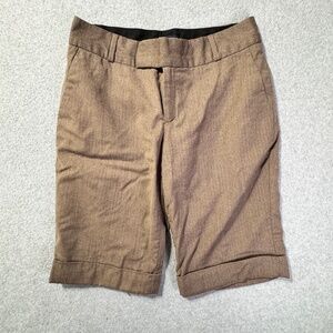 Banana Republic Dressy Bermuda Womens 6 Brown Stretch Martin Fit Low Rise Wool